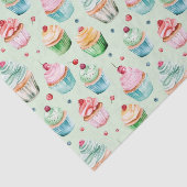 Mintcreme rosa Cupcakes Geburtstag Seidenpapier (Ausschnitt)