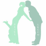 Minte Braut und Bräuche Fotoskulptur Ornament<br><div class="desc">Minzebrasse und Bräutigam personalisiert mit Namenskulptur</div>