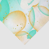 MintGreen Gold Bubbles Wasserfarbe Custom Wedding Seidenpapier (Ausschnitt)