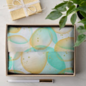 MintGreen Gold Bubbles Wasserfarbe Custom Wedding Seidenpapier (Geschenk)