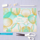 MintGreen Gold Bubbles Wasserfarbe Custom Wedding Seidenpapier (Handwerk)