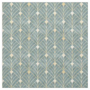 Mintgrün, Gold, Art Deco Muster, vintage, retro ,I Stoff