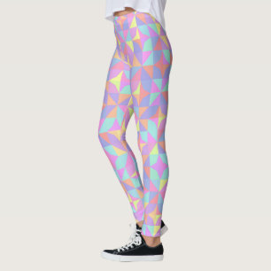 Mintgrün Lila Blau Pink Mittelalter-Muster Leggings