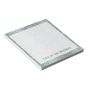 Mintgrün lila Schlange Gold Glitter Notizblock