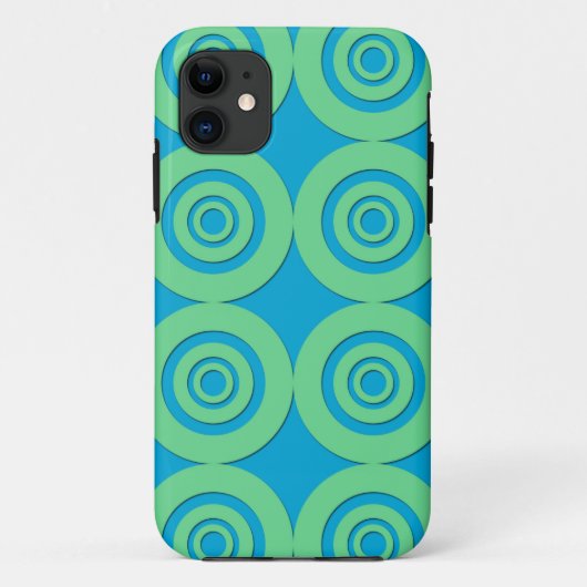 Mintgrün Türkis Kreise Modernes Muster Case-Mate iPhone Hülle (Rückseite)