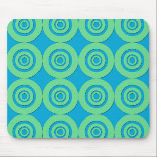 Mintgrün Türkis Kreise Modernes Muster Mousepad