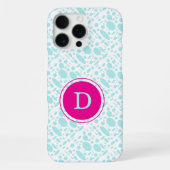 Mintgrün und Rosa Monogramm iPhone Hülle (Rückseite)