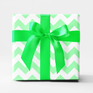 Mintgrün und weiß Chevron Geschenkpapier