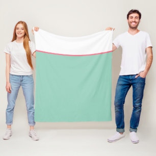 Mintgrün und weiß rosa Streifen Fleecedecke