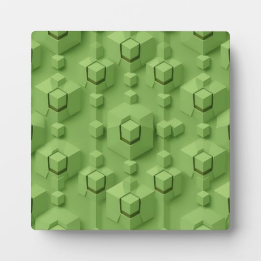 Mintgrüne 3D-isometrische Würfelmuster Fotoplatte (Vorderseite)