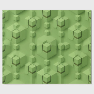 Mintgrüne 3D-isometrische Würfelmuster Geschenkpapier