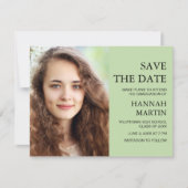 Mintgrüne Abschluss 2 Foto Save Datum (Vorderseite)