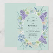 Mintgrüne Ätherische Flora Hochzeit Einladung (Vorne/Hinten)