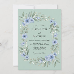Mintgrüne Ätherische Wiesenhochzeit Einladung