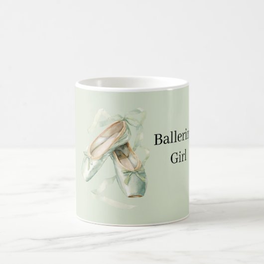 Mintgrüne Ballettschuhe Ballerina Mädchen Kaffeetasse (Mittel)