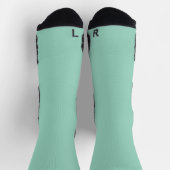 mintgrüne Crew-Socken mit schwarzen Fersen Socken (Oben)