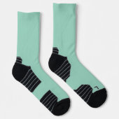 mintgrüne Crew-Socken mit schwarzen Fersen Socken (Rechts)