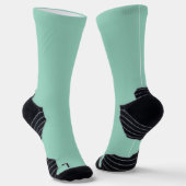 mintgrüne Crew-Socken mit schwarzen Fersen Socken (Gewinkelt)