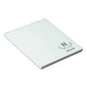 Mintgrüne Eukalyptusblatt-Monogramm Notizblock (angewinkelt)