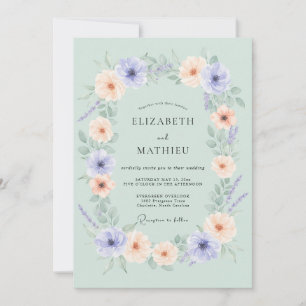 Mintgrüne fantastische botanische Hochzeit Einladung