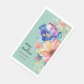 Mintgrüne, fette Wildblumen-Blumenmuster Serviette (Ecke)