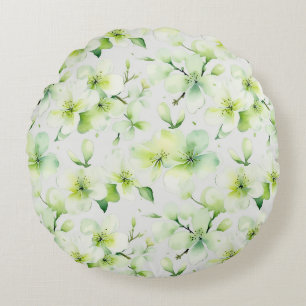 Mintgrüne floral gebatikte Krawatte Rundes Kissen