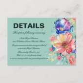 Mintgrüne Florale Moderne Hochzeit Begleitkarte (Vorderseite)