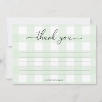 Mintgrüne Gingham-Dankeskarten