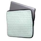 Mintgrüne Häkchen Laptopschutzhülle (Vorderseite Links)