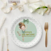 MINTGRÜNE KLEINE PRINZESSIN BALL PAPIER TELLER