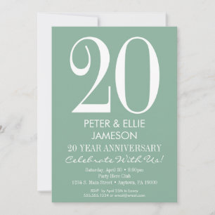 Mintgrüne moderne einfache Hochzeitstag-Einladunge Einladung