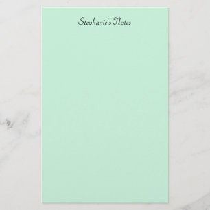 Mintgrüne Monogramm-Name Benutzerdefinierte Farbe Briefpapier