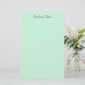 Mintgrüne Monogramm-Name Benutzerdefinierte Farbe Briefpapier (Stehend Vorderseite)