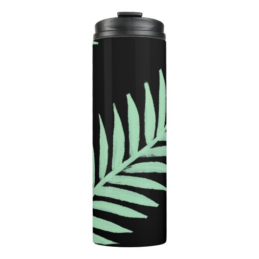 Mintgrüne Palme Thermosbecher (Vorderseite)