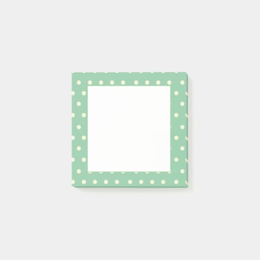 Mintgrüne Punkte individuell anpassbar Post-it Klebezettel (Vorderseite)