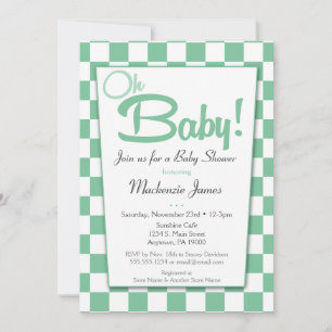 Mintgrüne Retro-50er-Diner-Baby-Shower-Einladung Einladung