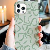 Mintgrüne Schleifenmonogramm Case-Mate iPhone Hülle