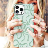 Mintgrüne Schleifenmonogramm Case-Mate iPhone Hülle