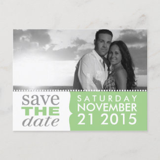 Mintgrüne Süße Anfänge Save-the-Date-Foto Ankündigungspostkarte