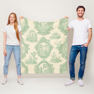 Mintgrüne Toile Vintage-Paare und Gartenszene Fleecedecke