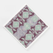 Mintgrüne und lavendelfarbene Muster AI-Kunst Serviette (Ecke)