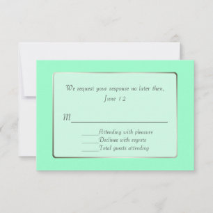 Mintgrüne und silberfarbene RSVP-Karte Einladung