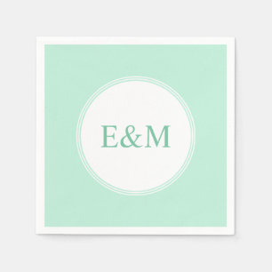 Mintgrüne Vorlage modernes elegantes Monogramm Serviette