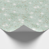Mintgrüner falscher Glitter-Geburtstag Geschenkpapier (Ecke)