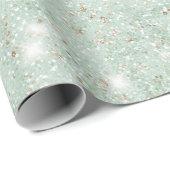 Mintgrüner falscher Glitter-Geburtstag Geschenkpapier (Rolleneckpunkt)