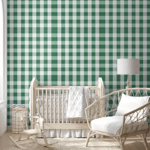Mintgrüner Gingham-Karo-Karo-Druck Tapete