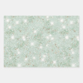 Mintgrüner Pfirsich-Faux-Glitter-Geburtstag Geschenkpapier Set (Vorderseite 2)