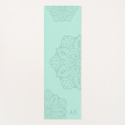 Mintgrüner Teal Dekoratives Modernes Mandala Mit I Yogamatte (Vorderseite)