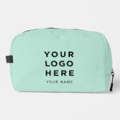 Mintgrünes Geschäft-Logo Name Instagram Reise Waschbeutel (Vorderseite)