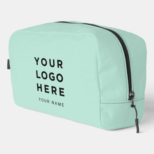 Mintgrünes Geschäft-Logo Name Instagram Reise Waschbeutel (Rechte Ecke)